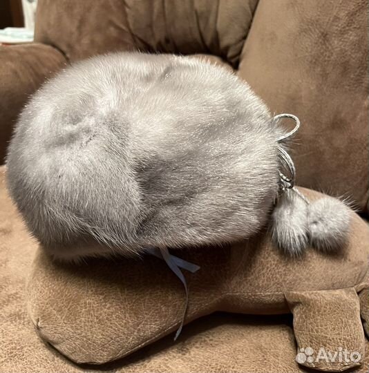 Шапка из голубой норки