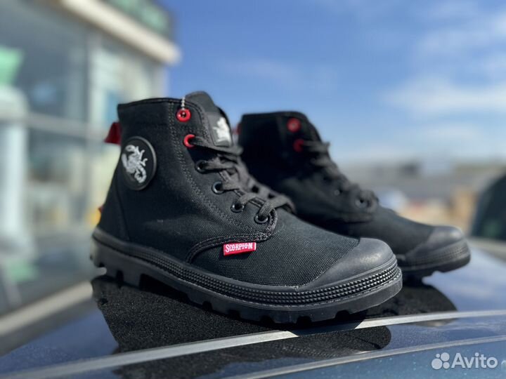 Кеды высокие Scorpion черные. Рабочая обувь