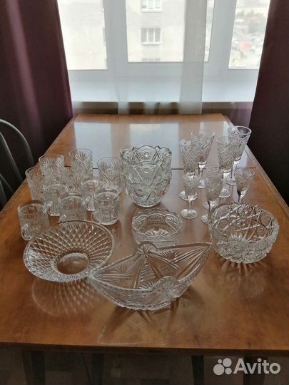 Хрусталь СССР фужеры, салатницы, рюмки