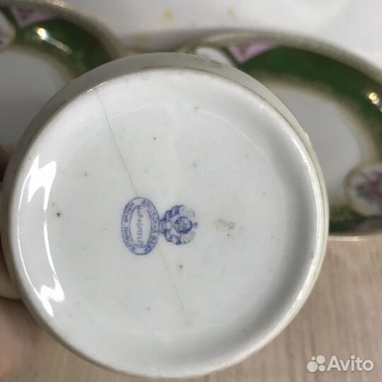 Чайные пары 1920 г. фарфортрест Клейма Агитация