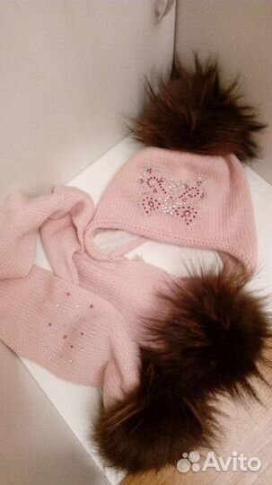 Варежки Chobi Италия + Шапочка и шарф шерсть р.50