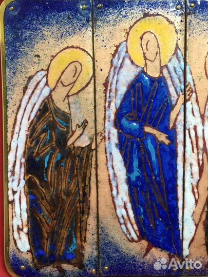 Картина Святая Троица ювелирная эмаль А.Авдеев