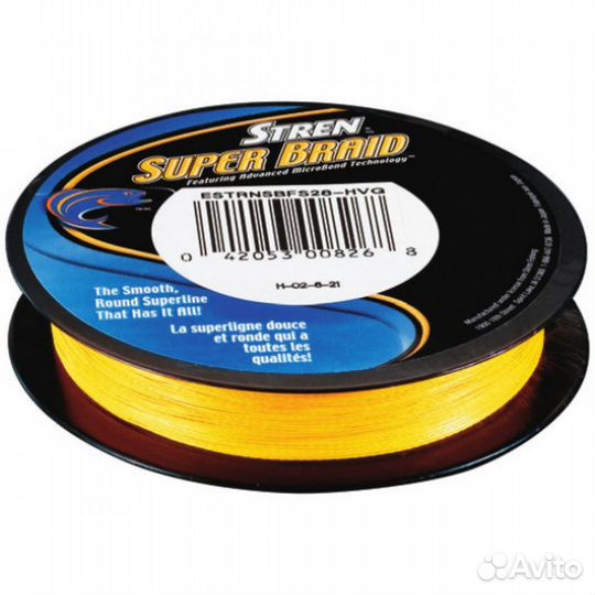 Плетенный шнур Stren SuperBraid HiVisGold 270m США