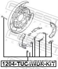 1204-TUC4WDR-KIT ремк-т торм. колодок KIA Spor