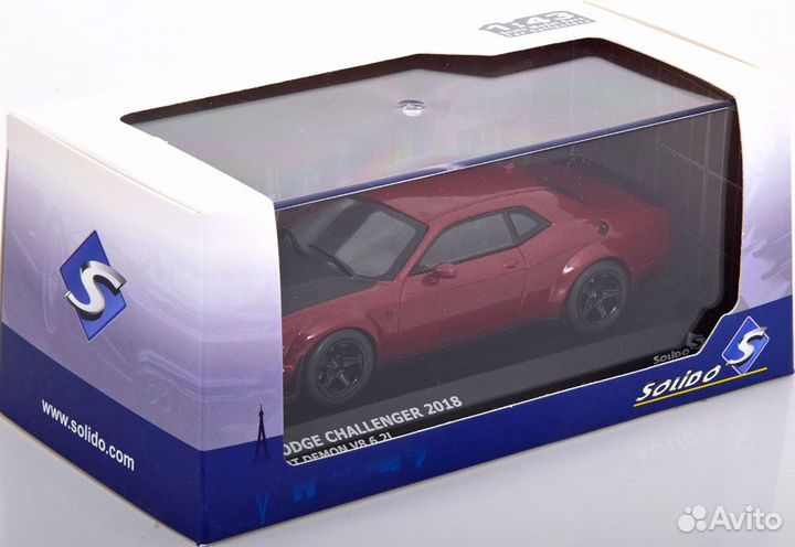 1/43 2018 Dodge Challenger SRT Demon Solido красн