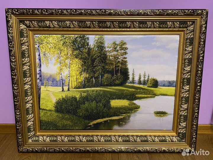 Картина на шелке, рамка гобелен