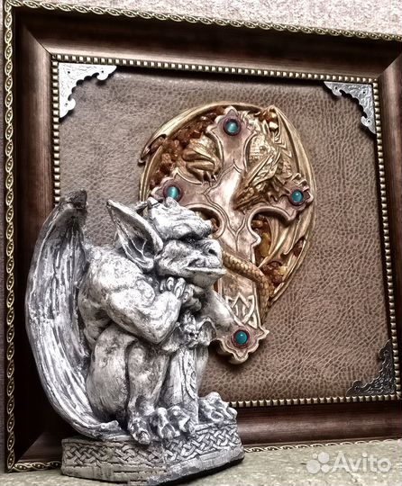 Панно барельеф Дракон на кресте