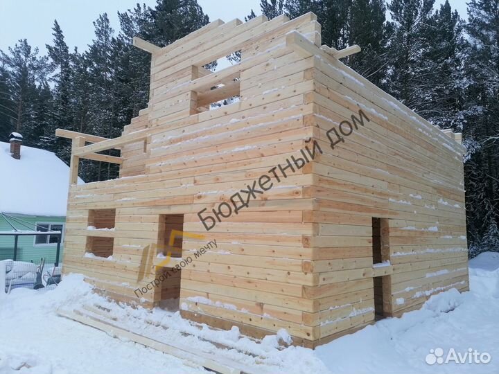 Строительство дома 9*9 м из бруса 180*180мм