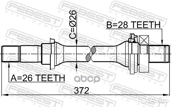 Полуось прав 2212spamt Febest