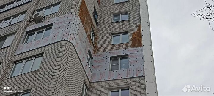 Утепление стен. (промышленный альпинизм)