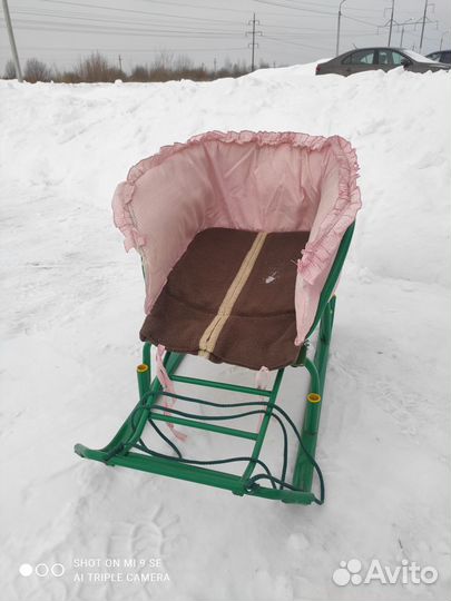 Санки детские с колёсиками