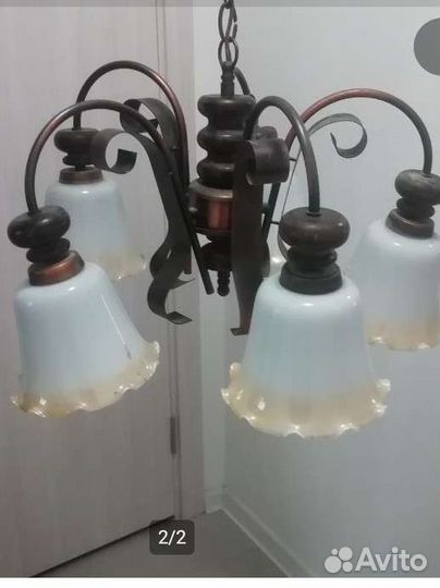 Люстра винтажная 5 рожков раритет