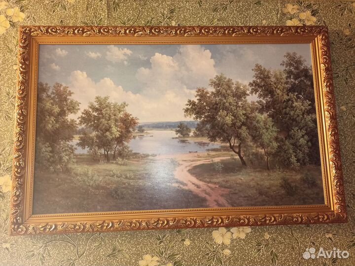 Картина Дорога к озеру, летний пейзаж