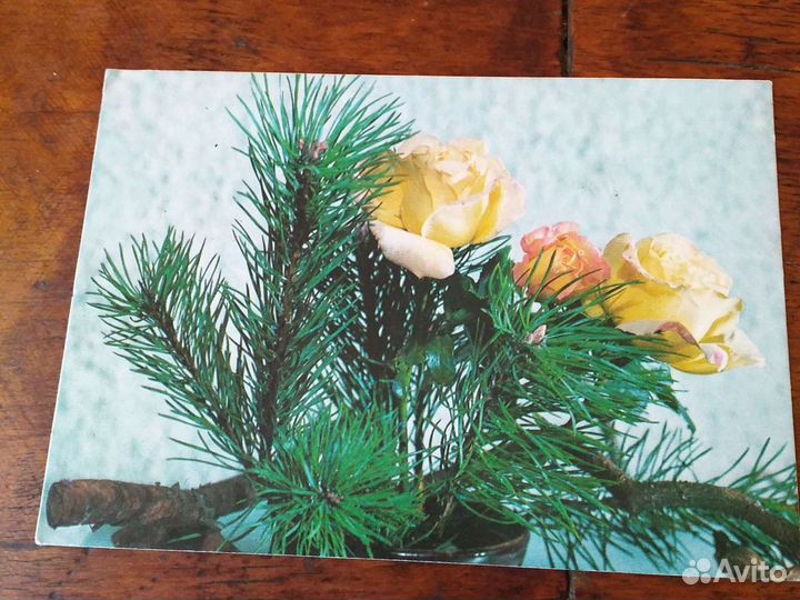 Открытки с цветами времен СССР. Цена за одну