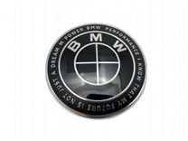 Эмблема на капот и багажник BMW 82 мм Черная M pow