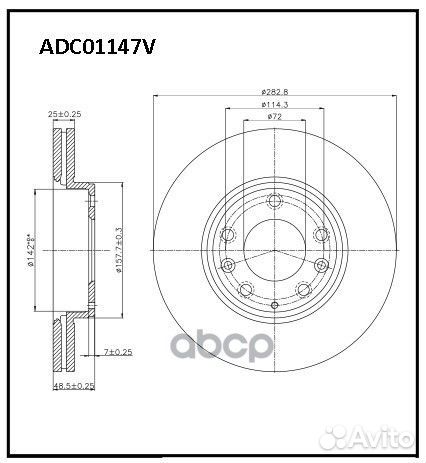 Диск тормозной ADC01147V allied nippon