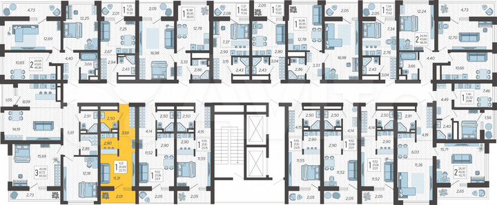 Квартира-студия, 22,7 м², 17/19 эт.