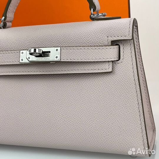 Сумка женская Hermes Kelly mini пыльно-розовый