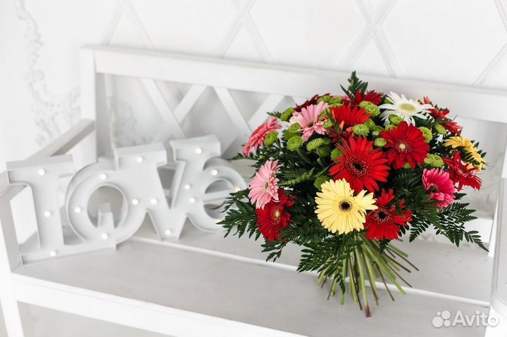 Герберы букет цветы