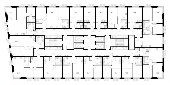 2-к. квартира, 62,5 м², 24/33 эт.