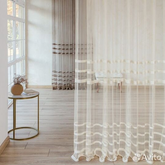 Крупная сетка тюль Фрида Айвори