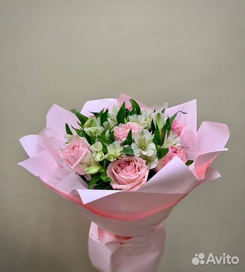 Розы альстромерии.Доставка букетов Вологда