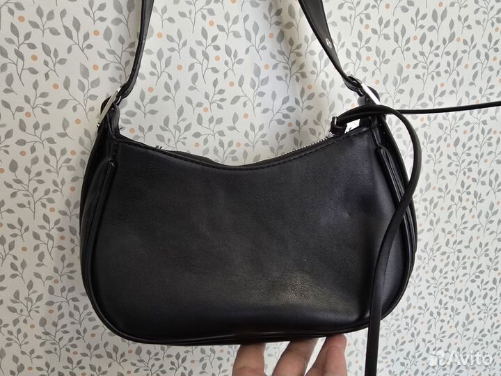 Сумка багет через плечо черная y2k