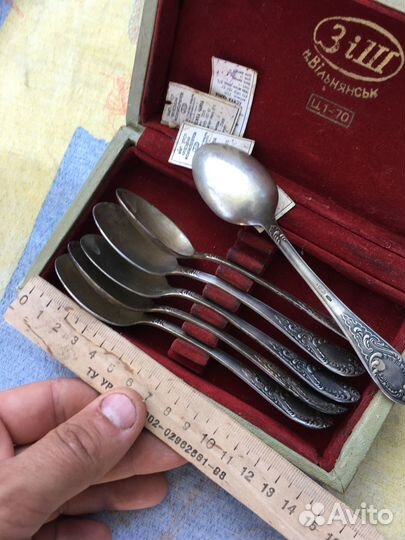 Чайные ложки серебро 875