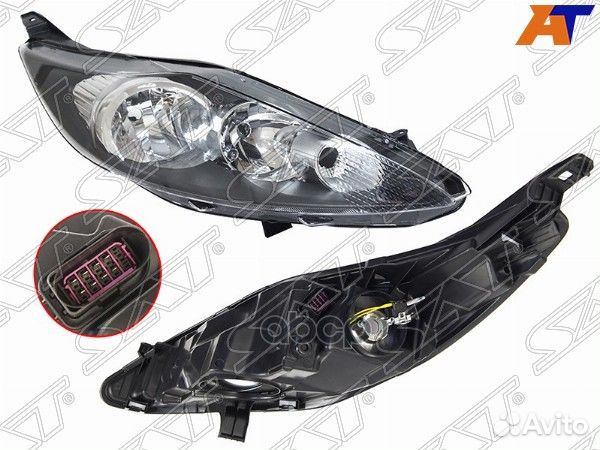 Фара ford fiesta 09-12 RH с корректором, черная