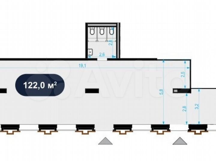 Сдам торговое помещение, 122 м²