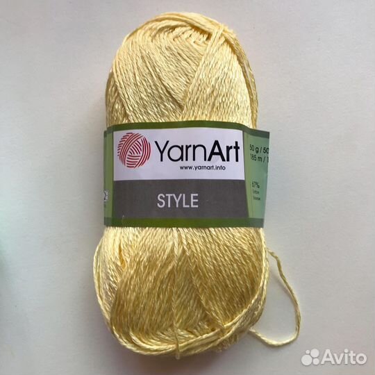 Пряжа Yarnart Style хлопок 67, вискоза 33