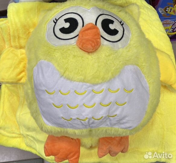 Сова с пледом, желтая