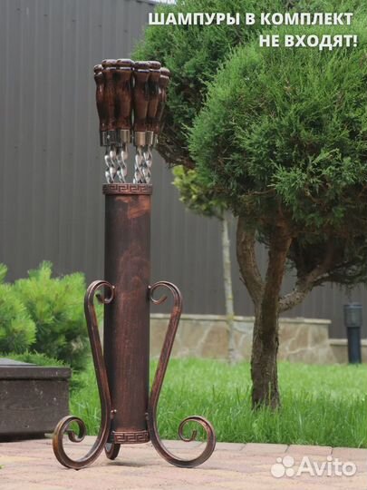 Кованая подставка для шампуров вертикальная (бронз