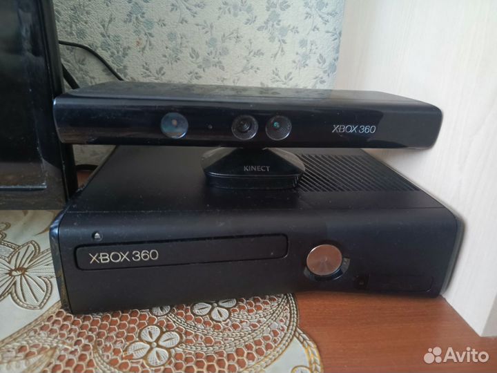 Xbox 360 slim + Kinect+гитара+барабаны