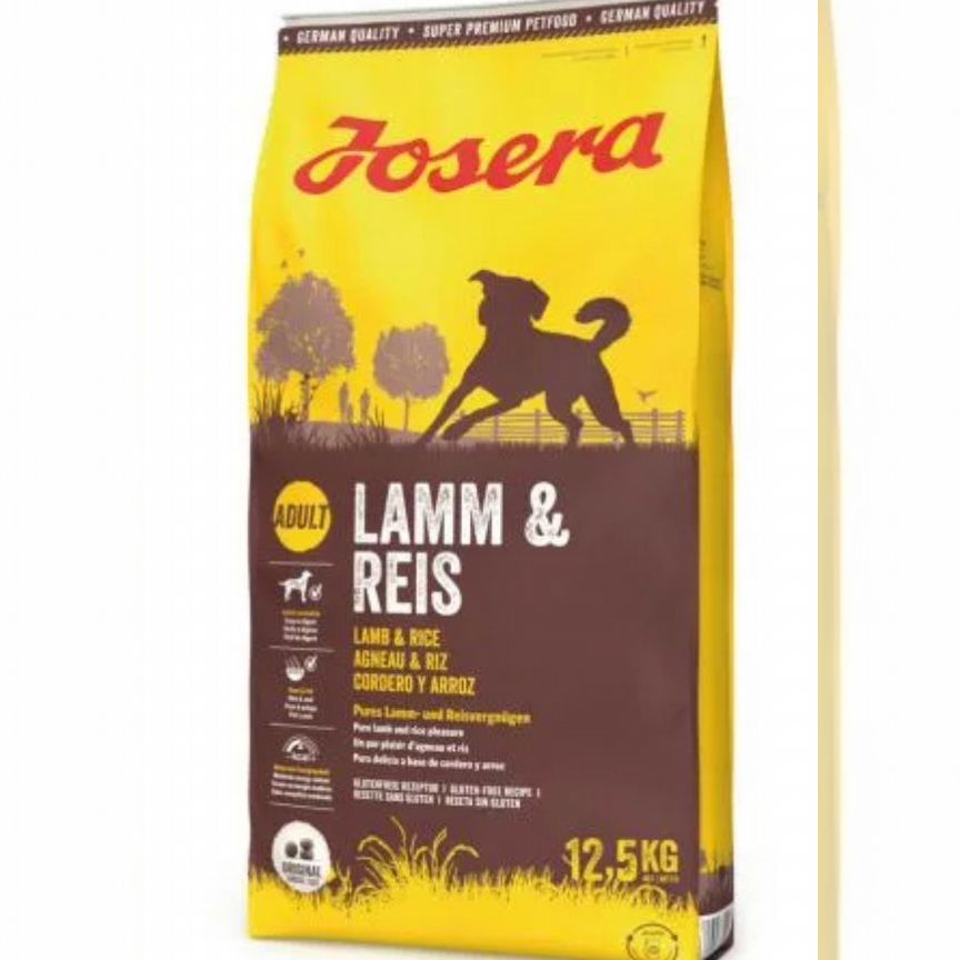 Корм д/собак Josera Lamb & Rice Adult (12,5кг)