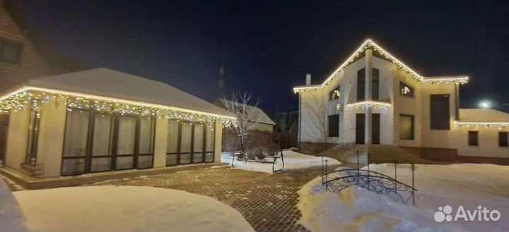 Новогоднее украшение фасадов гарантия 3 года