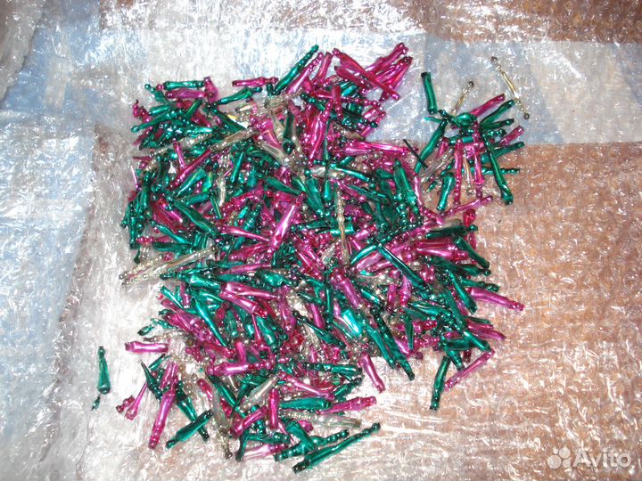 Елочные игрушки СССР на мини елку,хлопушки,бусы