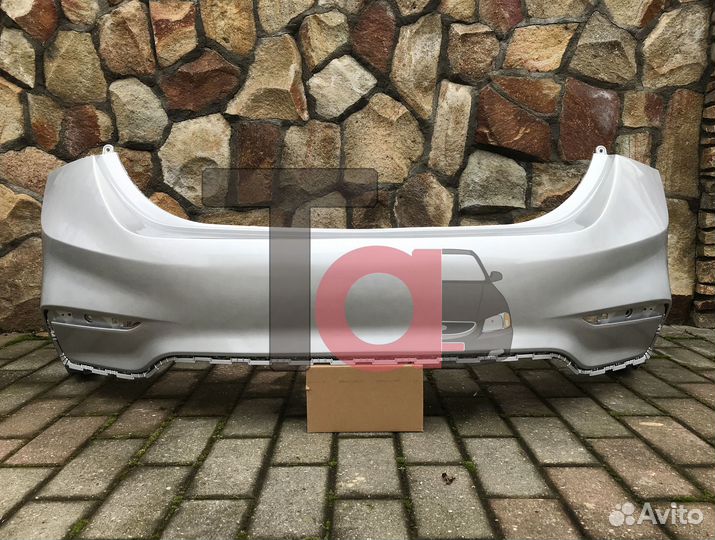 Серебристый задний бампер Солярис 2 2017-2020