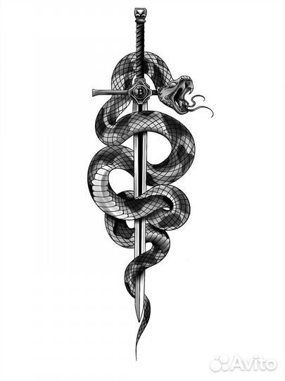 Нарисую тату эскиз, логотип, стикеры, NFT и другое