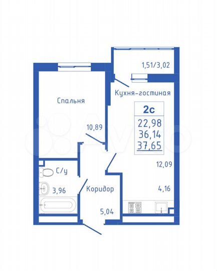 2-к. квартира, 38 м², 15/25 эт.