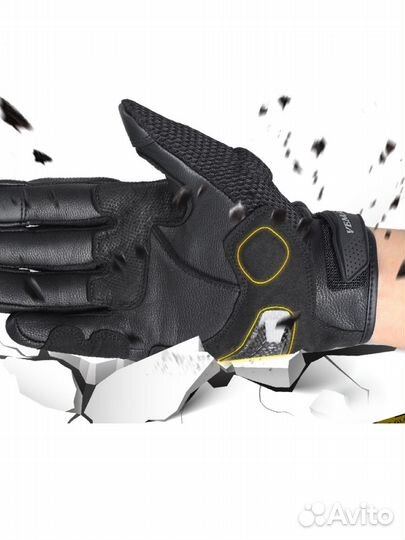 Мотоперчатки комбинированные кожа/текстиль