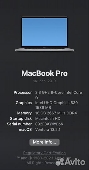 Apple MacBook Pro 16 2019