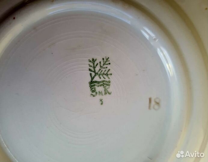 Тарелка зик Конаково, фарфор 1962-1974гг