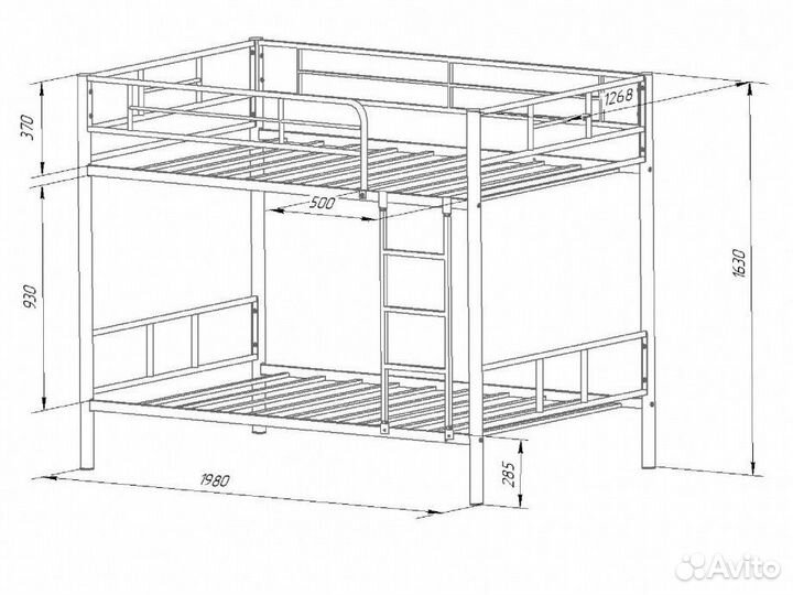 Кровать двухъярусная «Севилья» 1200