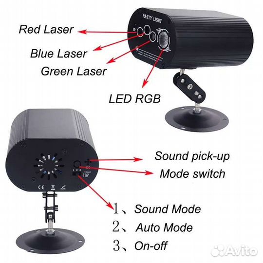 Светомузыка Seper Dance светодиотный лазерный прое