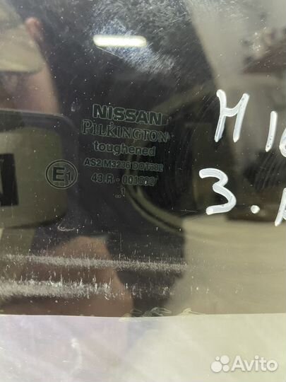 Стекло боковое двери Nissan almera N16 Прав