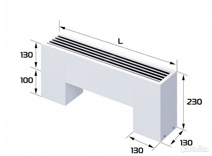 Напольный конвектор диз Royal step черный 800