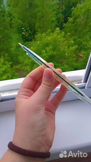 Синяя ручка из эпоксидной смолы