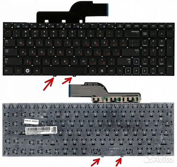 Клавиатура samsung 300V5A черная без рамки