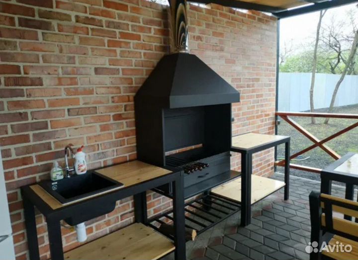 Мангальный комплекс гриль с печью для казана
